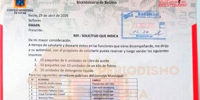 Escándalo de privilegios en el Concejo Municipal de Sucre: ¿Quiénes realmente representan a la ciudadanía?