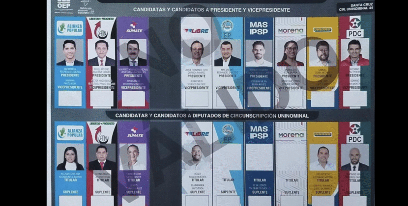 TSE modifica boleta electoral por retiro de partido y ausencia de candidato a vicepresidente