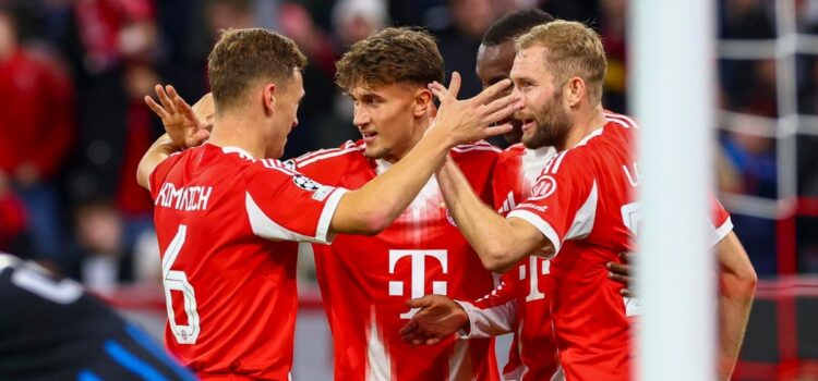 Bayern Múnich humilla al Brujas con contundente goleada de cuatro a cero