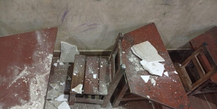 Trinidad confirma caída de cielo falso en aula que afecta a estudiante de primaria