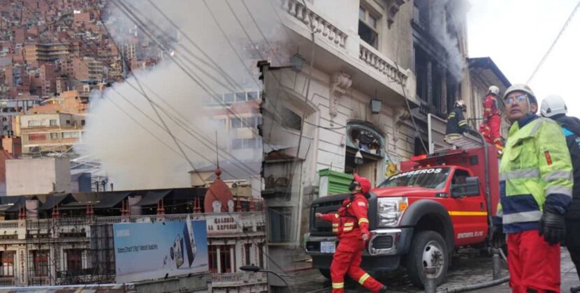 Incendio consume casa colonial en el centro de La Paz y moviliza bomberos