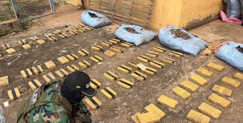 Autoridades de Cobija hallan 80 paquetes de droga camuflados en sacos de papa en terminal