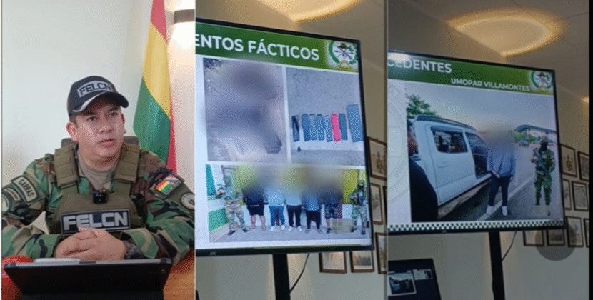 Policía captura a cinco sujetos armados que viajaban de Santa Cruz a Yacuiba