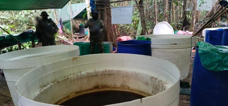 Fuerzas de seguridad destruyen laboratorio en el Chapare y confirman secuestro de sustancias controladas