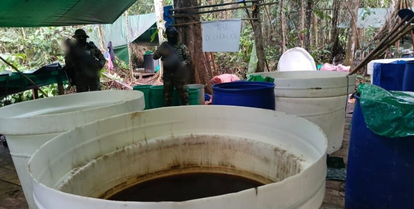 Fuerzas de seguridad destruyen laboratorio en el Chapare y confirman secuestro de sustancias controladas