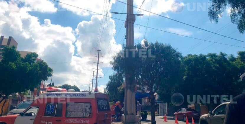 Reportan caída de persona de poste en zona norte de Cochabamba