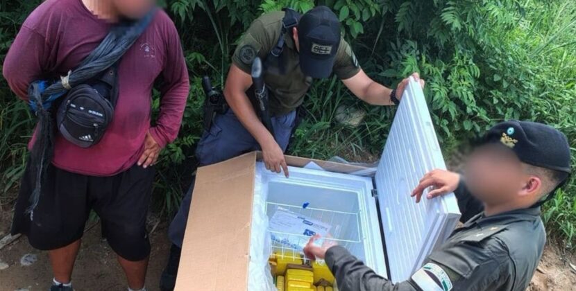 Policía detiene en frontera a hombre que cruzaba con freezer cargado de droga