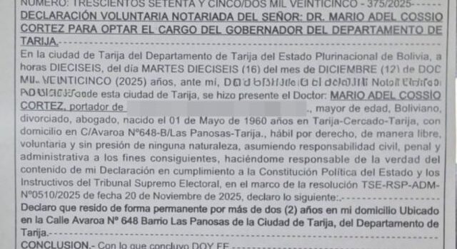 TSE advierte contradicción en residencia y refugio de Cossío mientras CDC defiende compatibilidad