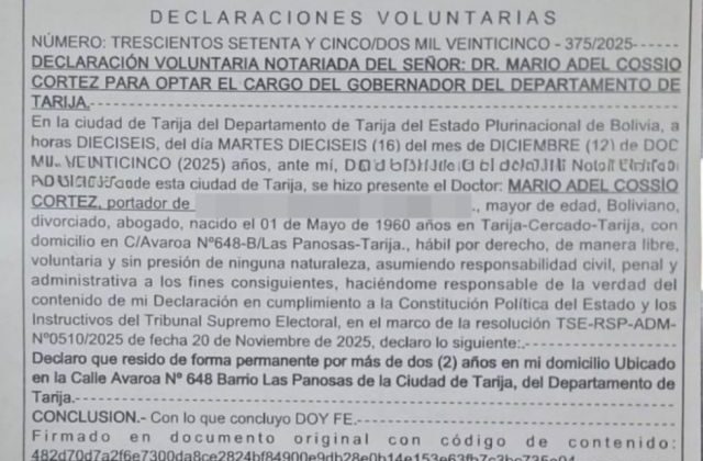 TSE advierte contradicción en residencia y refugio de Cossío mientras CDC defiende compatibilidad