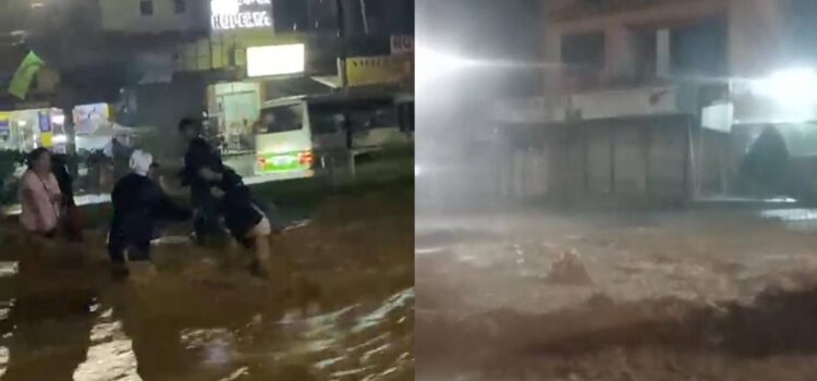 El Torno registra calles inundadas por torrencial lluvia y autoridades advierten riesgos