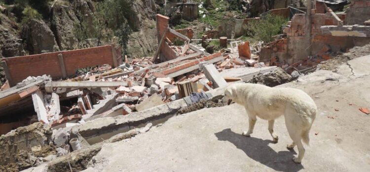 Granizada en zona sur de La Paz provoca colapso de casa de tres pisos