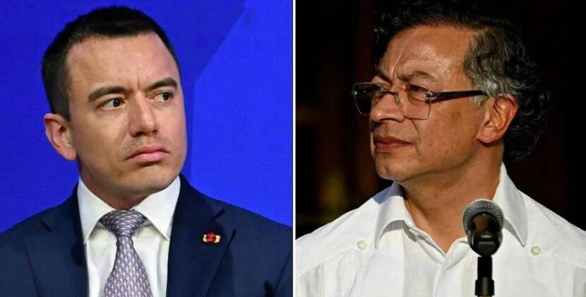 Presidente Noboa acusa a Gustavo Petro de impulsar incursión guerrillera en la frontera con Colombia