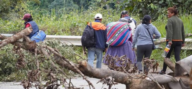 Transportistas mantienen bloqueos en Caranavi exigiendo mejor calidad de gasolina y reparación de carreteras