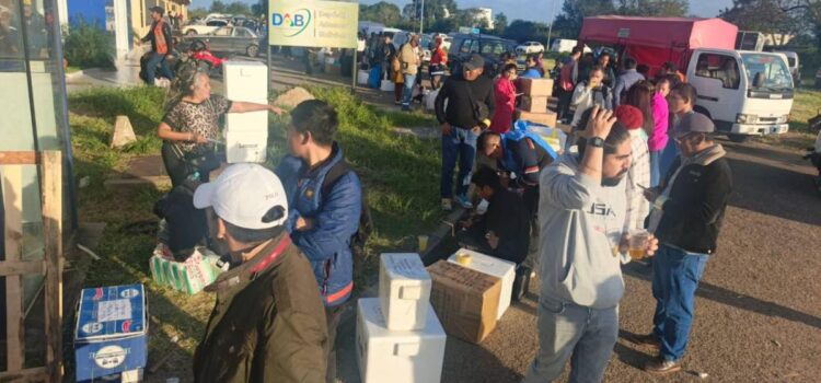 Largas filas en Viru Viru para enviar alimentos a La Paz, El Alto y Cochabamba